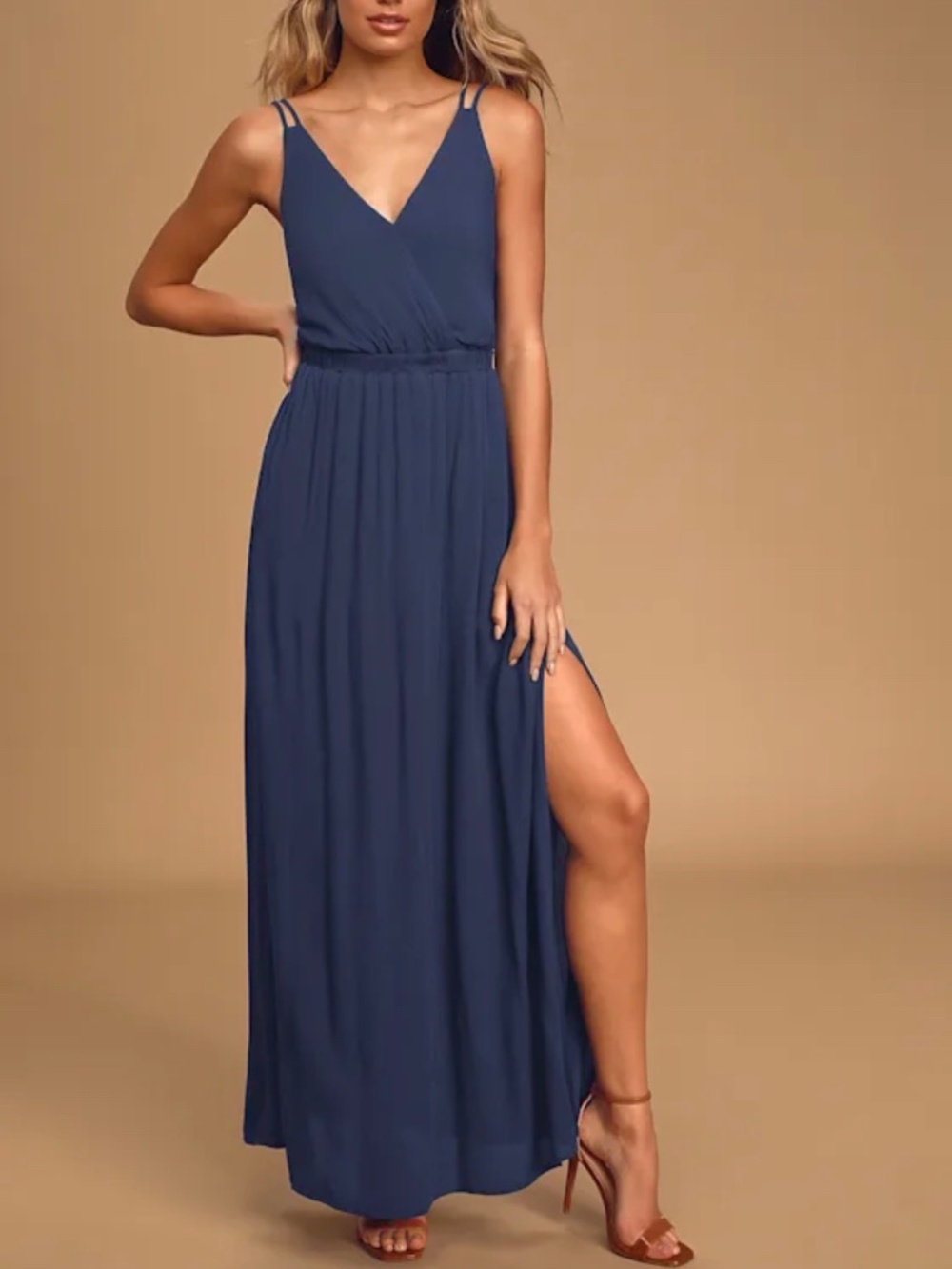 Lulus Lost In Paradise Navy Blue Maxi Dress - Size S
